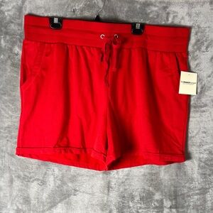 Women’s Red Drawstring Lounge Shorts